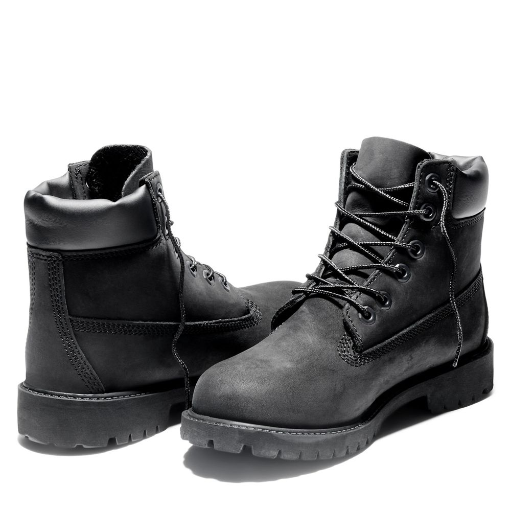 Timberland 6-Inch Μποτακια Παιδικα Μαυρα - Junior Premium Waterproof - Greece 5906284-VA